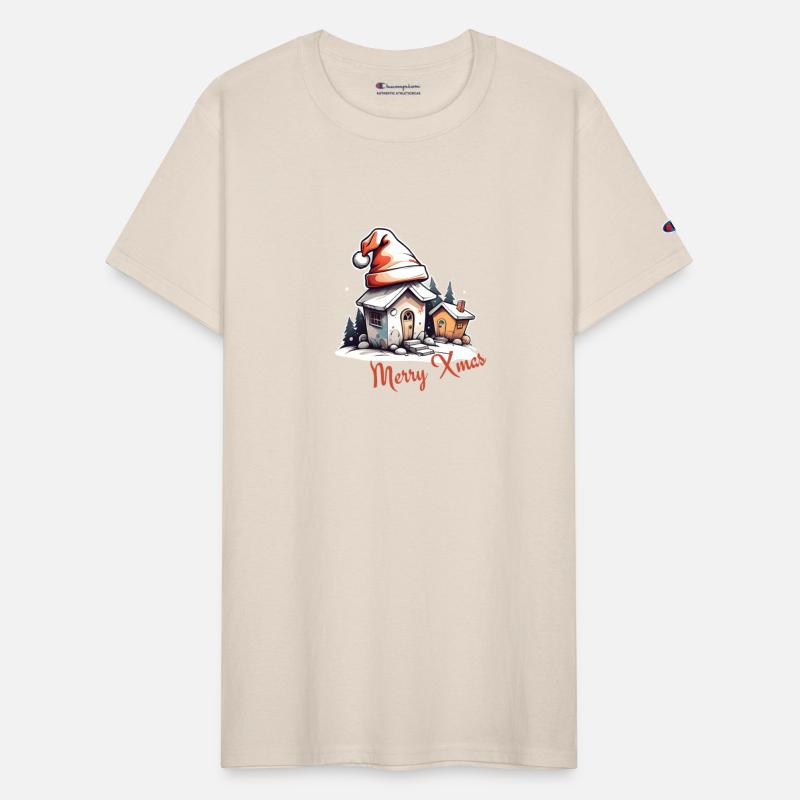 Sweet Christmas village with Christmas trees