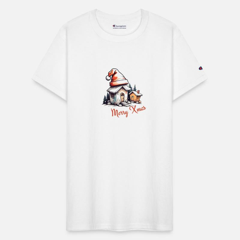 Sweet Christmas village with Christmas trees