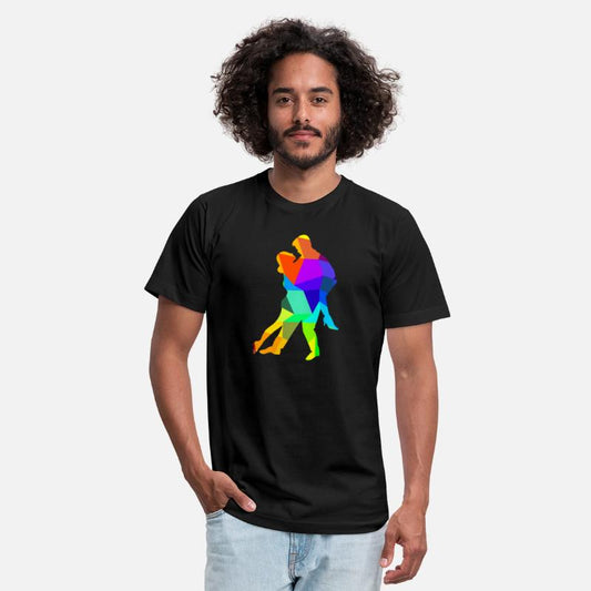 Tango Dancing Dance Couple Rainbow Colors Polygon