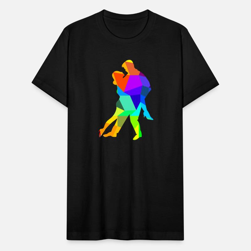 Tango Dancing Dance Couple Rainbow Colors Polygon