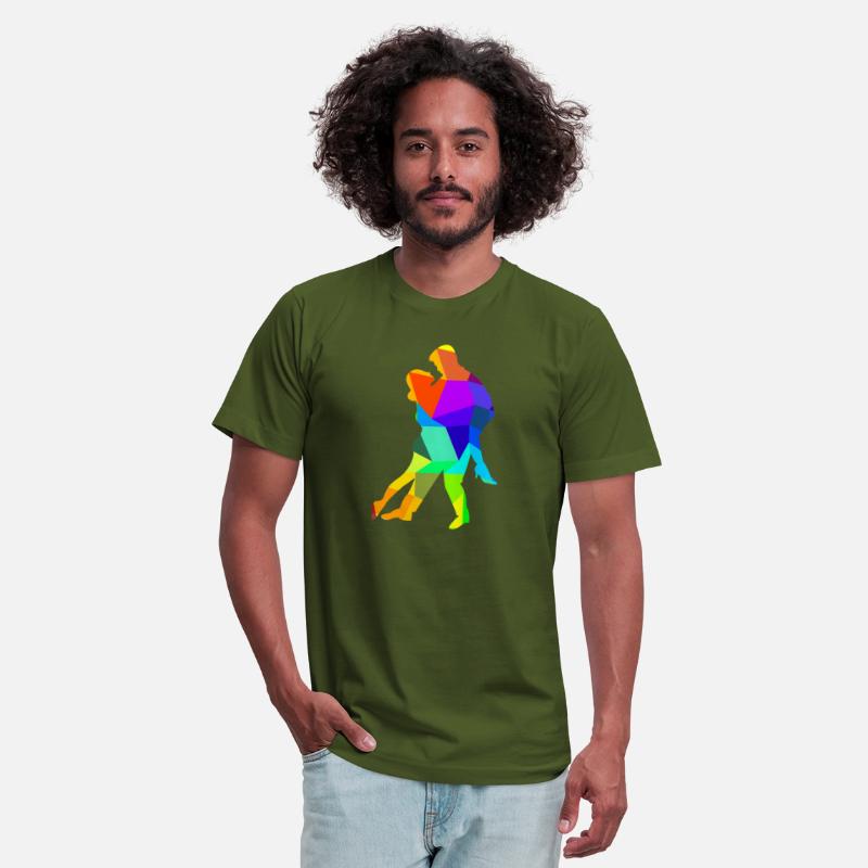 Tango Dancing Dance Couple Rainbow Colors Polygon