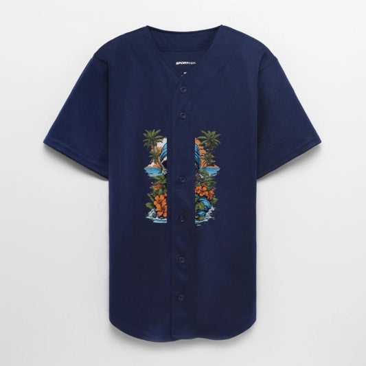 Tropical Cartoon Skull With Flowers