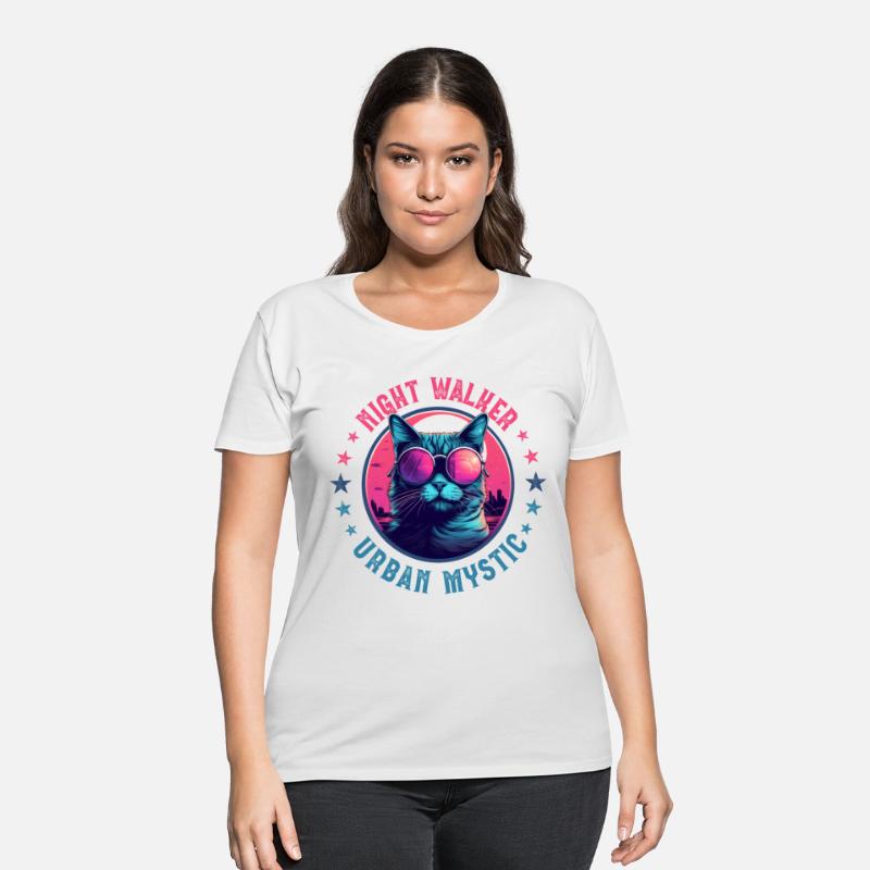 Urban Cat in Pink Glasses at Night in the City