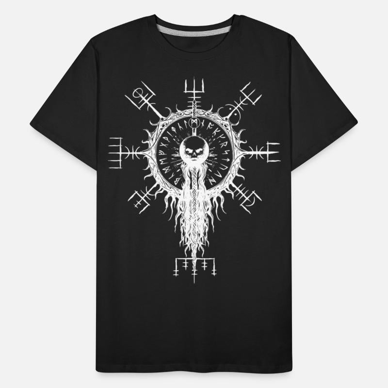 Vegvisir skull Viking runes compass occult gift