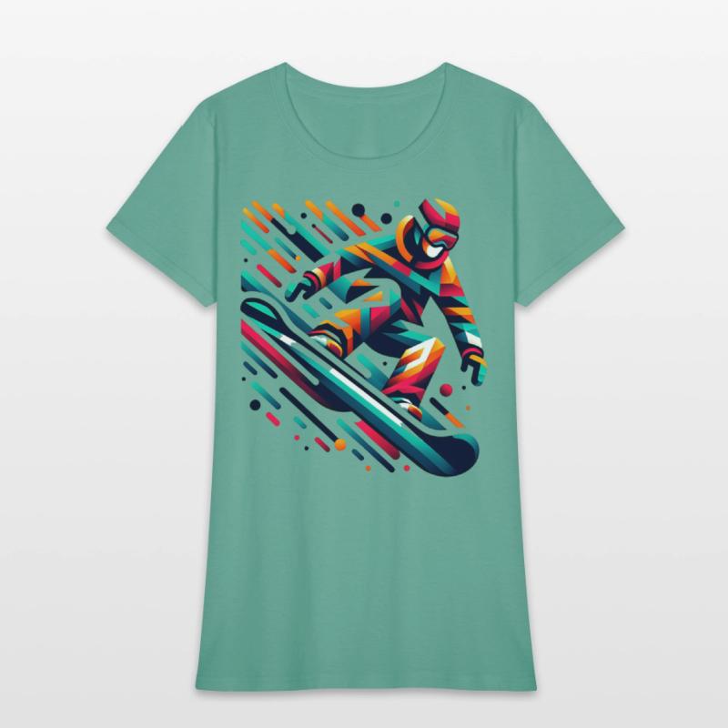 Vibrant Snowboard Adventure Art