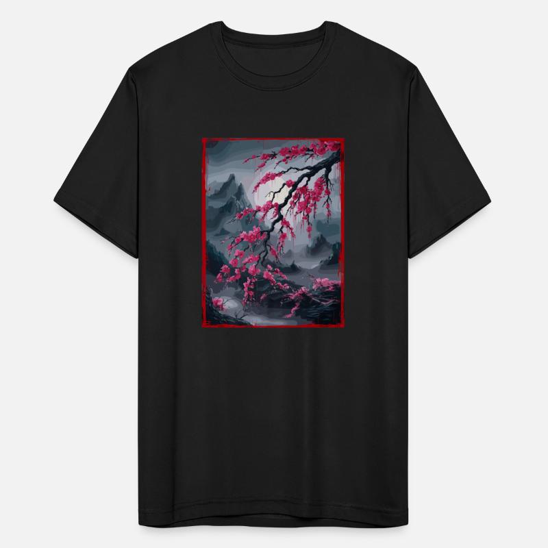 Vintage Cherry Blossom Landscape Graphical