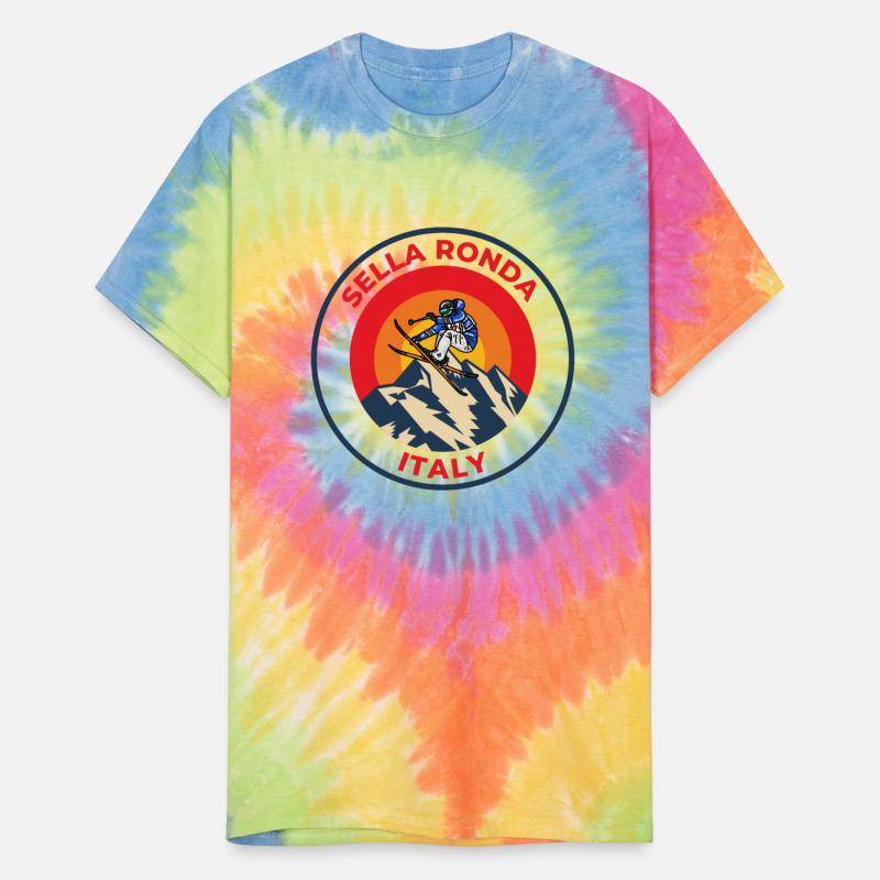 Vintage Cool Skiing in Sella Ronda italy Sunset