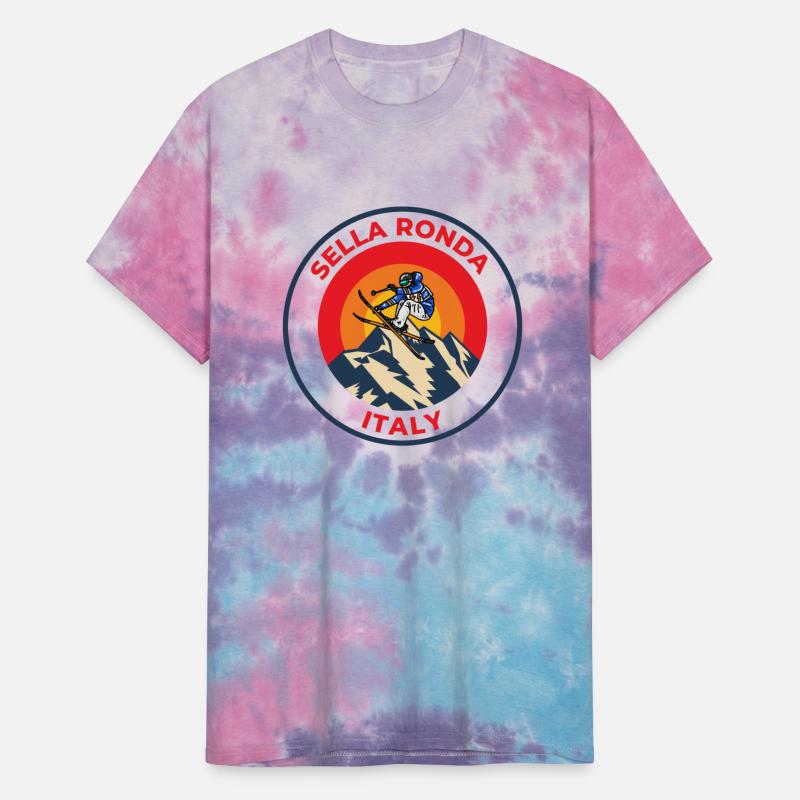 Vintage Cool Skiing in Sella Ronda italy Sunset