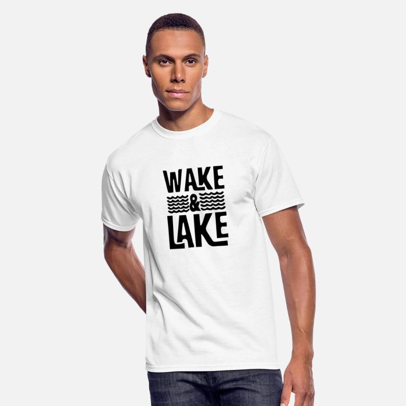 Wake And Lake Time Boating Design Captain T-shirt