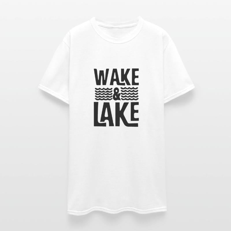 Wake And Lake Time Boating Design Captain T-shirt
