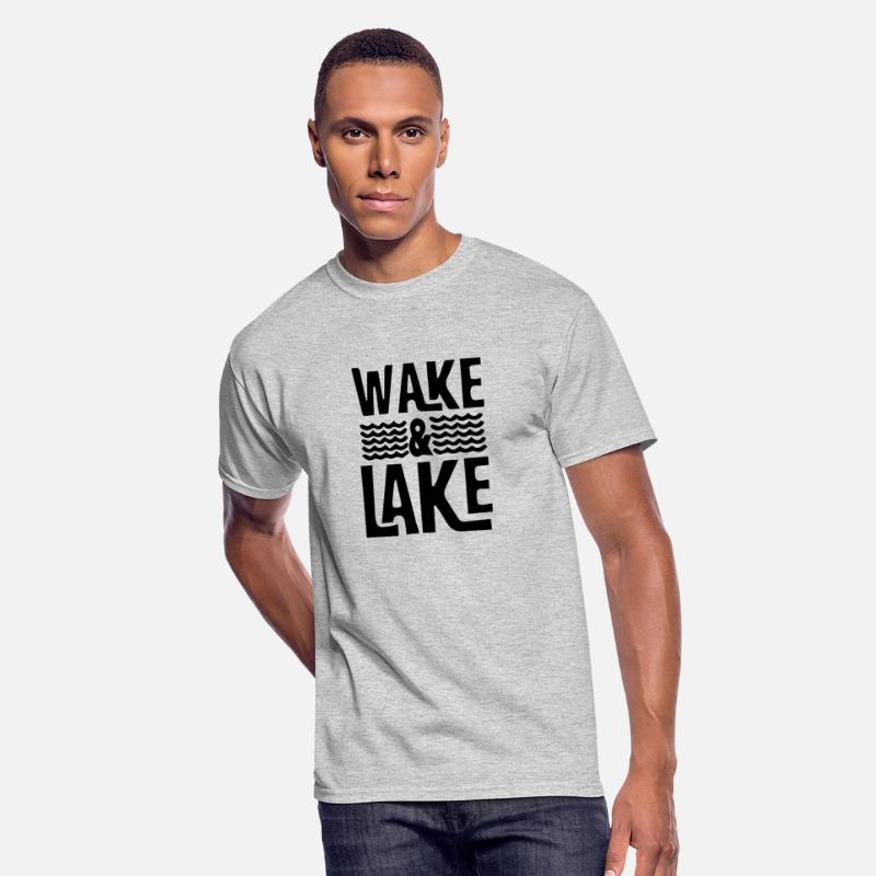 Wake And Lake Time Boating Design Captain T-shirt