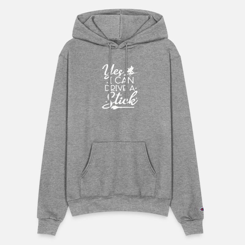 Whimsical Witch Riding Stick Figure Design