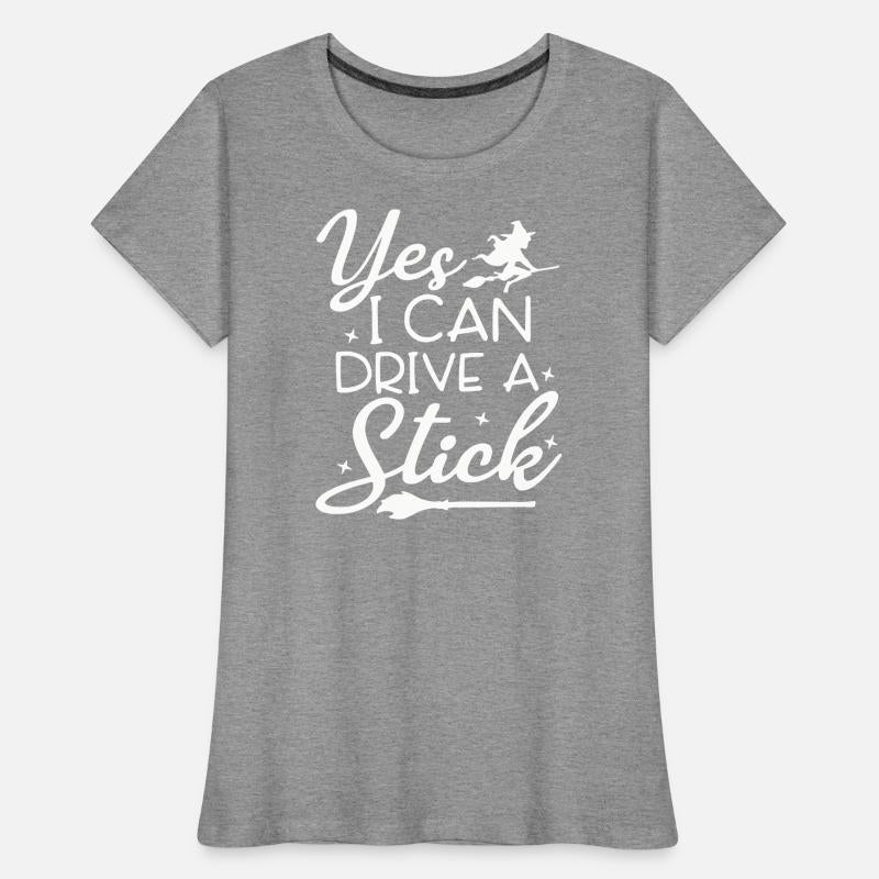 Whimsical Witch Riding Stick Figure Design