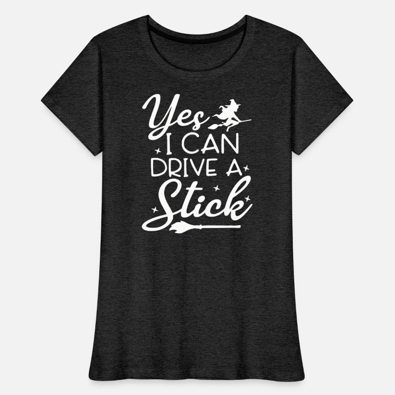 Whimsical Witch Riding Stick Figure Design