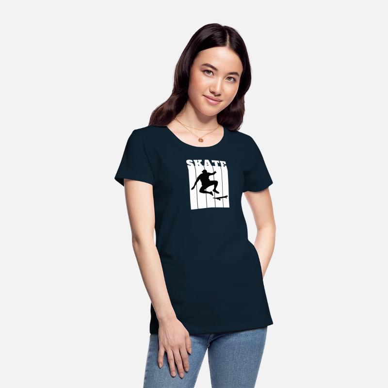 White Black Illustrated Skate T Shirt