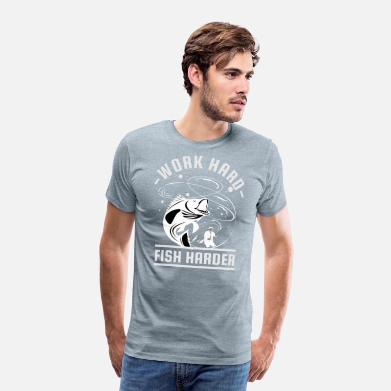 Work Hard Fish Harder | Fishing T-Shirts For Men