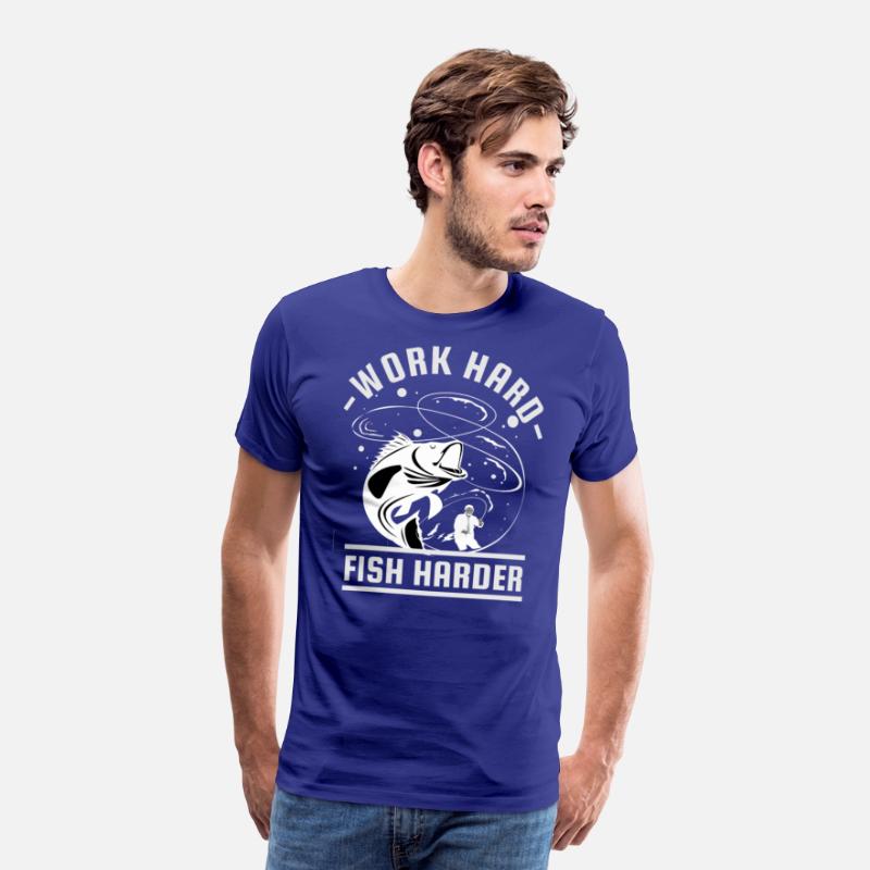 Work Hard Fish Harder | Fishing T-Shirts For Men