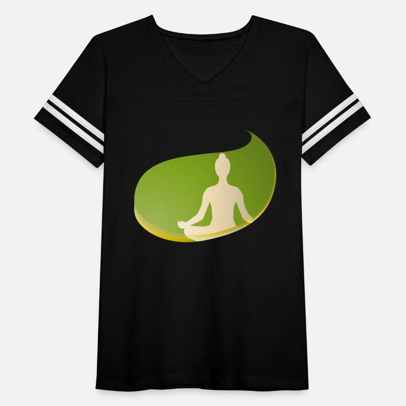 Yoga Silhouette in a Green Drop Shape - Zen Design