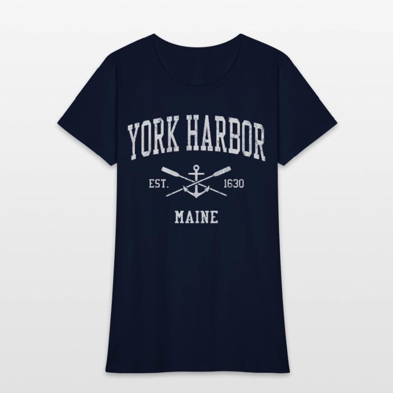 York Harbor Me Crossed Oars Boat Anchor Sports